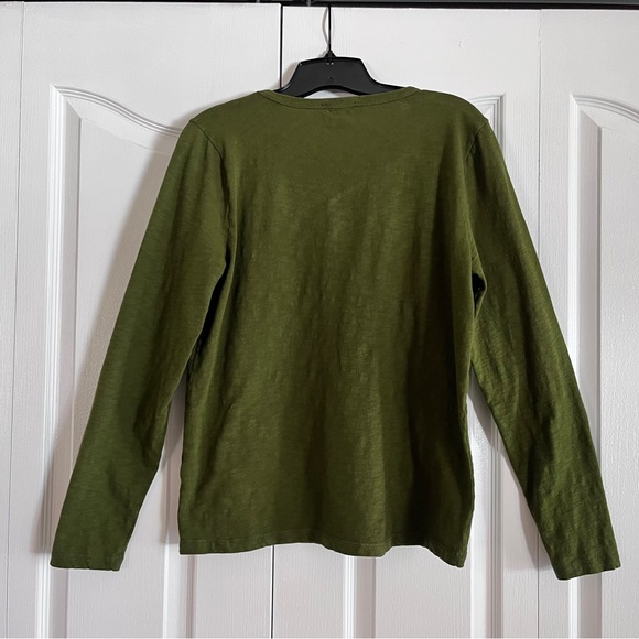 J.Crew long sleeve t-shirt dark army green Size L - Picture 2 of 6